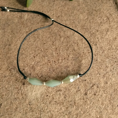Pulsera cristal turquesa y abalorios de plata de ley