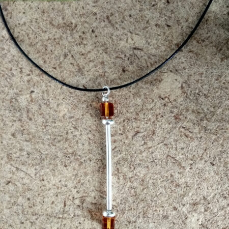 Collar Esther con cristales Swarovski en color caramelo y plata de ley